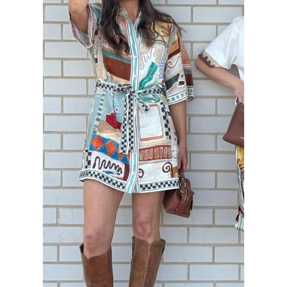 ALEMAIS Michelle Linen Mini Shirtdress - Picture 8 of 8